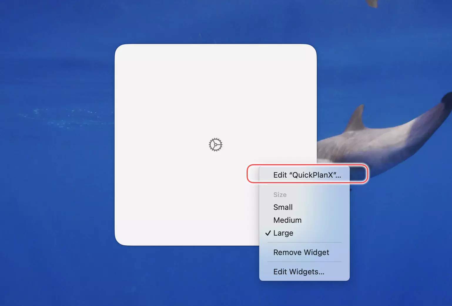 QuickPlanX-Widget bearbeiten