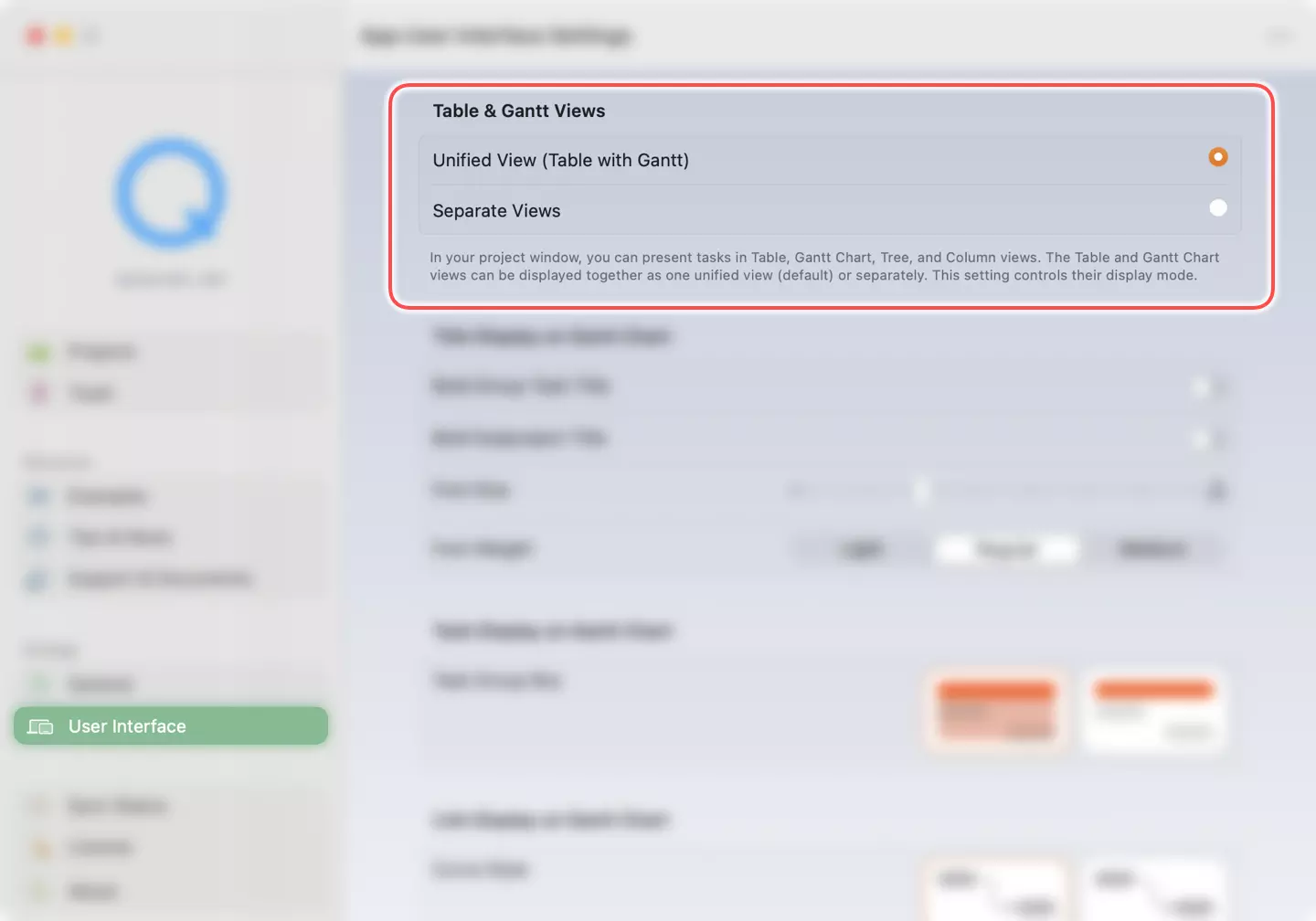 Fenêtre de Projet Vue Tableau