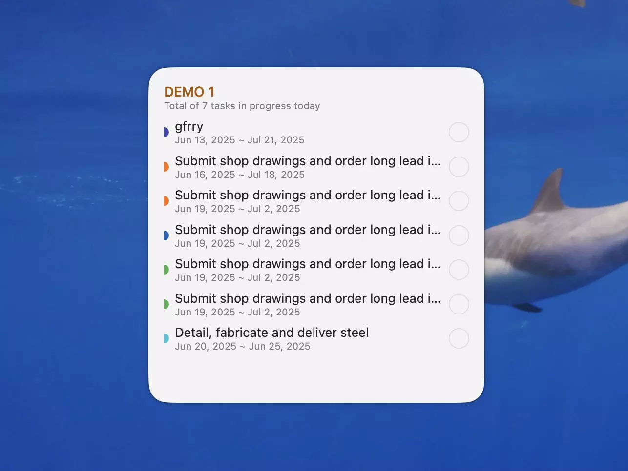 显示任务的小组件